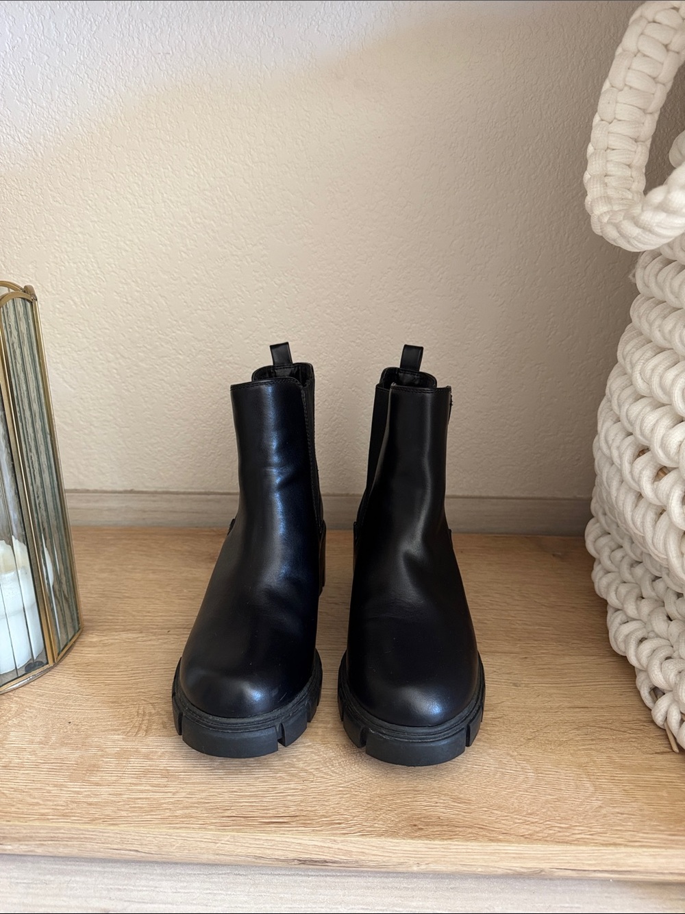Madden Girl Black Chunky Chelsea Ankle Boots